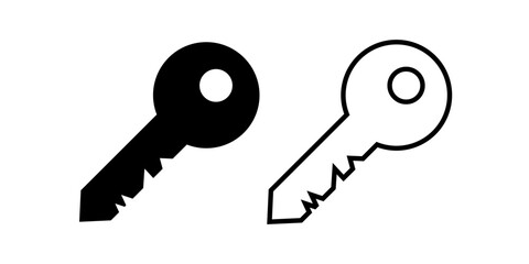 Key simple icon. Lock door pictogram, house or keyword vector symbol, password or success