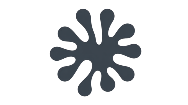 Dark Grey Abstract Geometric Shape on Transparent Background