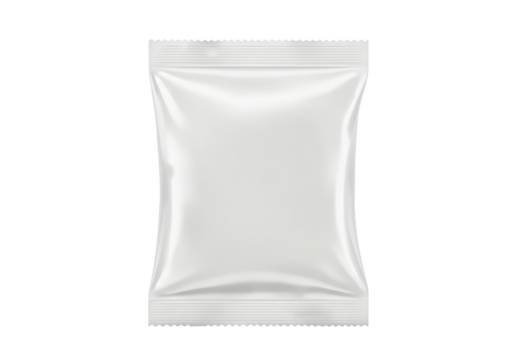 Isolated blank flow pack food package for snack, candy, cookie. Mockup template design