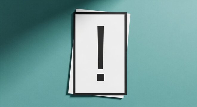 Exclamation Mark on White Paper Stack Important Notice.