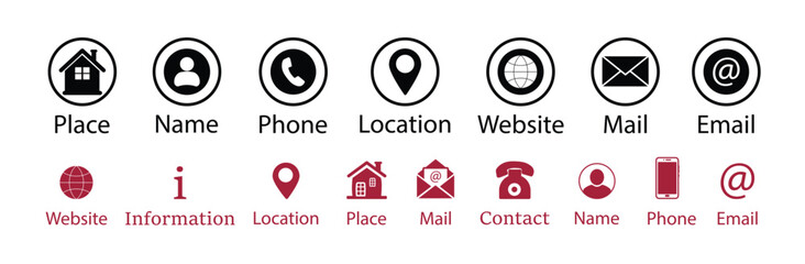 Communication and Contact Us Icons – Business Information Vector Collection.