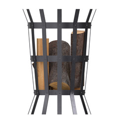 3D rendering illustration of a fire pit basket with wood logs