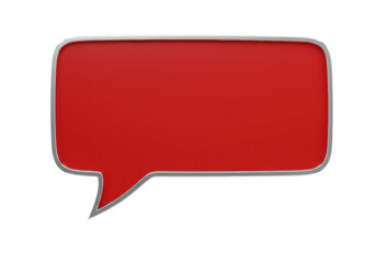 Isolated speech bubble with metallic trim is ready for a message or announcement