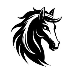 a majestic horse head with flowing mane and striking features