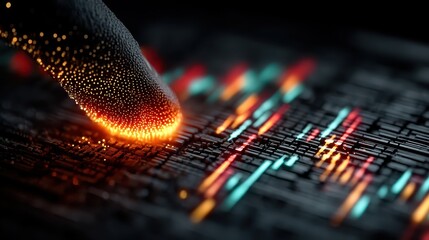 Creative Visualization of Fingerprint and Digital Data Interaction