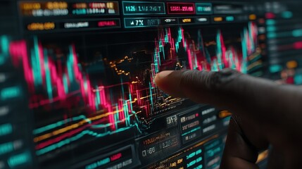 Fototapeta premium Financial Data Analysis with Advanced Graphs and Colorful Charts
