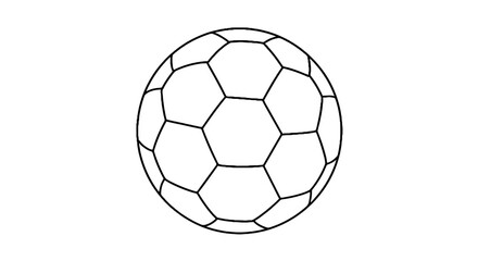 Obraz premium Black and white outline of a soccer ball on a simple background 