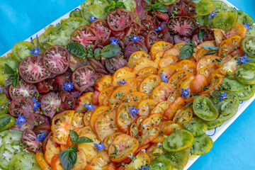 Heirloom tomato platter at summer fest