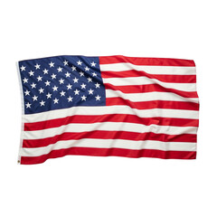 Obraz premium USA national flag, a patriotic symbol of freedom, with its iconic red, white, and blue stars and stripes waving proudly