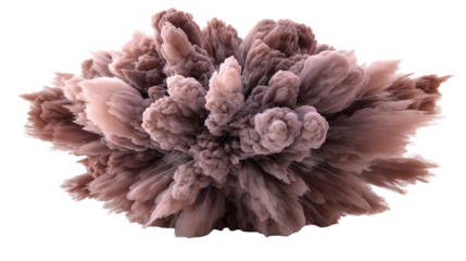 Abstract Brown and Pink Dust Explosion on Transparent Background