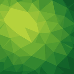 Abstract geometric green background with low poly design and subtle gradient lighting effect