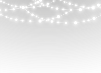 png vector transparent isolated banner background border card design decorative decoration decor chain ribbon garland string wire lamp light led bulb glow glowing shine effect festive fairy christmas 