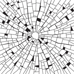 Obraz premium Black and white graphic of shattered glass with some broken shards filled in, creating a high-contrast abstract pattern vector illustration