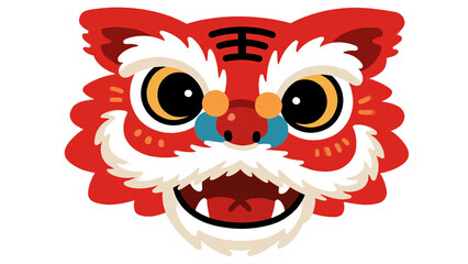 Fototapeta premium Red Chinese Lion Dance Head