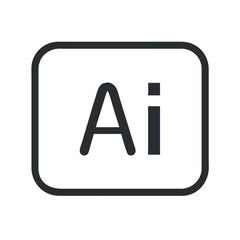 Vector art of ai file format icon, a symbol for adobe illustrator vector graphic design software