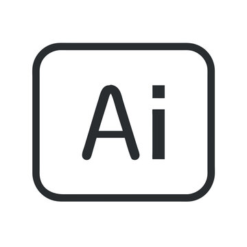 Vector art of ai file format icon, a symbol for adobe illustrator vector graphic design software