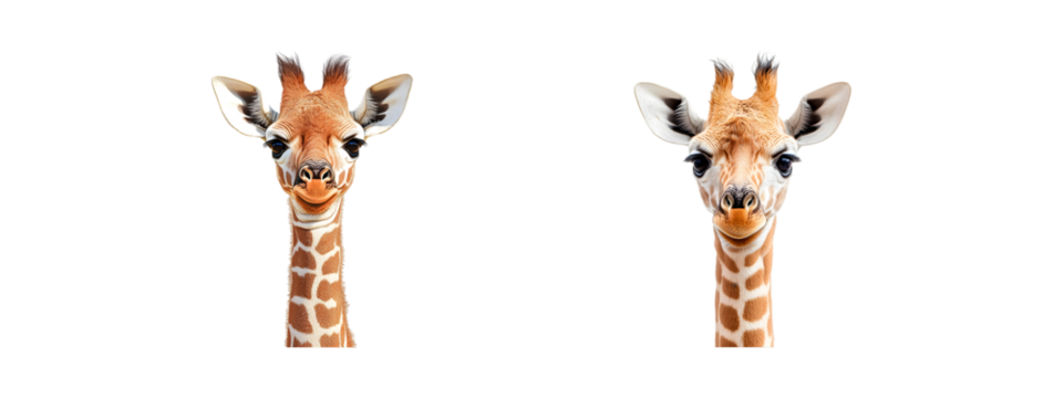 Set of Baby giraffe isolated on transparent background, PNG format, cut out