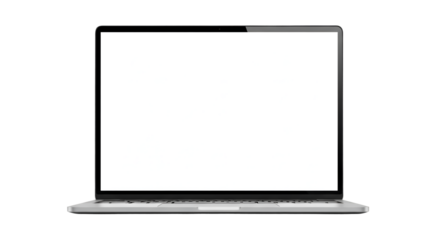 Laptop Mockup with Blank Screen on a Gray Background

