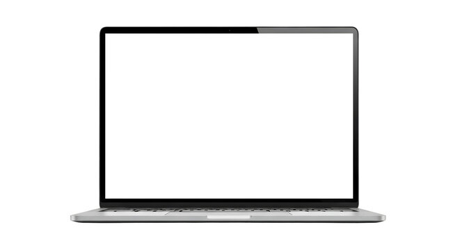 Laptop Mockup with Blank Screen on a Gray Background

