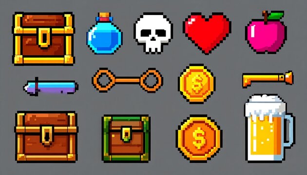 Pixel art game assets