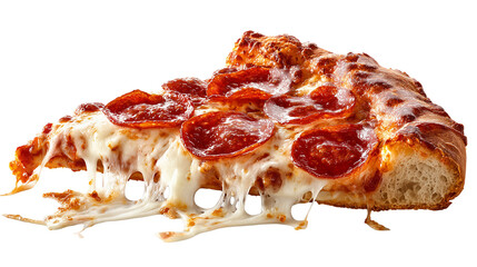 Piping Hot Pepperoni Pizza Slice with Gooey Melted Mozzarella