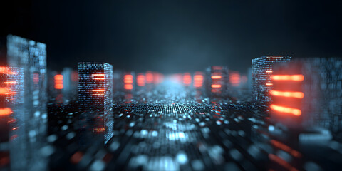 3d render technology, data transfer, database, LLM, arge language model concep. Abstract background