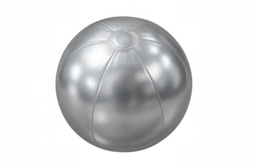 Silver fitness ball rotating on transparent background, perfect for fitness and wellness projects