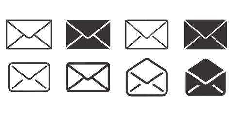 Envelope Icons Set – Outline and Filled Mail Symbol Variations