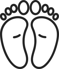 Toes outline icon vector on white background 