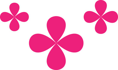Pink Four Petal Flower Shape – Abstract Floral Icon PNG