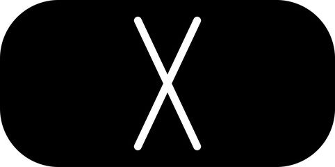 Black Rectangle with Cross Mark PNG Vector – Wrong or Cancel Symbol