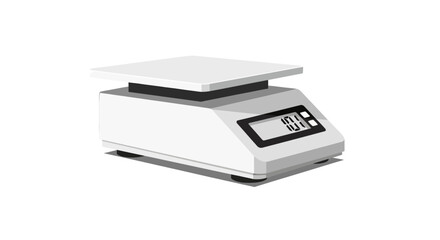 Depiction of a modern digital weighing scale in a minimalist style