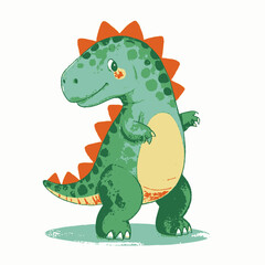 A beautifully illustrated watercolor composition showcasing a variety of small and large dinosaurs, including a gentle apatosaurus, a playful baby triceratops