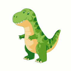 Fototapeta premium A beautifully illustrated watercolor composition showcasing a variety of small and large dinosaurs, including a gentle apatosaurus, a playful baby triceratops