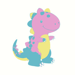 A beautifully illustrated watercolor composition showcasing a variety of small and large dinosaurs, including a gentle apatosaurus, a playful baby triceratops