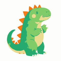 Obraz premium A beautifully illustrated watercolor composition showcasing a variety of small and large dinosaurs, including a gentle apatosaurus, a playful baby triceratops