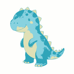 A beautifully illustrated watercolor composition showcasing a variety of small and large dinosaurs, including a gentle apatosaurus, a playful baby triceratops