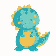 A beautifully illustrated watercolor composition showcasing a variety of small and large dinosaurs, including a gentle apatosaurus, a playful baby triceratops