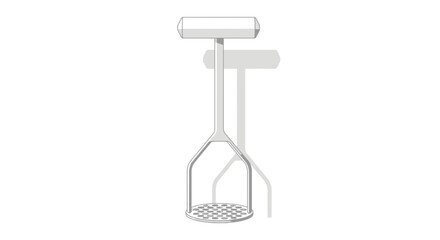 Modern minimal potato masher illustration on a simple white background