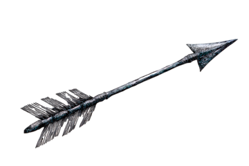 Silver Metal Arrow on Black Background