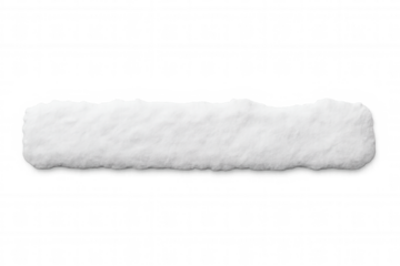 Powdery snowdrift forming clean horizontal banner, white winter landscape element against transparent backdrop