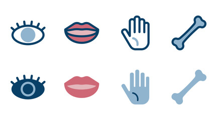 身体のパーツのアイコンイラストセット