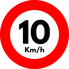 Speed Limit 10 km Sign