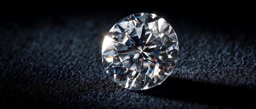 Shiny Round Jewel on Dark Plush
