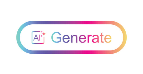 AI Generate button. Artificial intelligence icon. Generate AI symbols. 