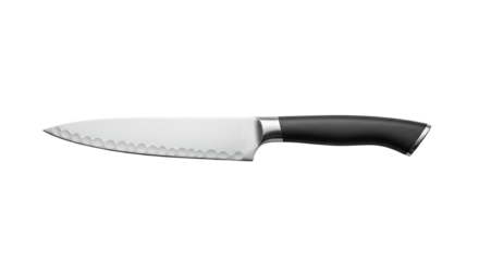 High quality chef knife with black handle.