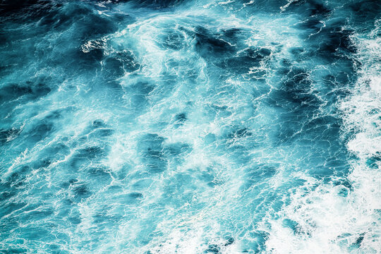 abstract aerial view background of blue waves