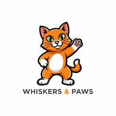 Obraz premium Creative Cat Logo Paw And Order