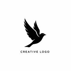 Obraz premium Minimal Flying Bird Logo Creative Design