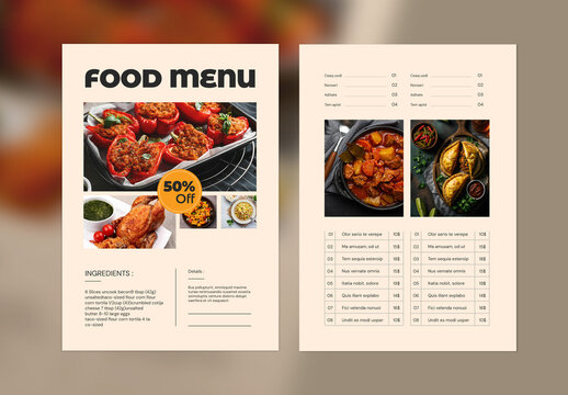 Food Menu Template Layout